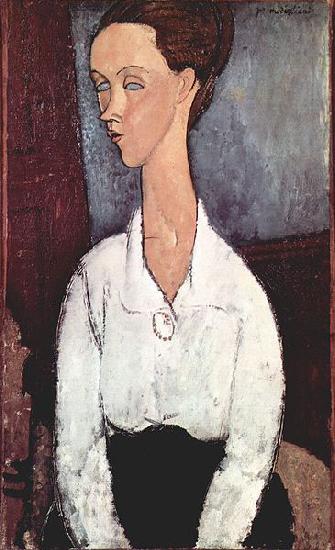 Amedeo Modigliani Portrat der Lunia Czechowska mit weiber Bluse France oil painting art